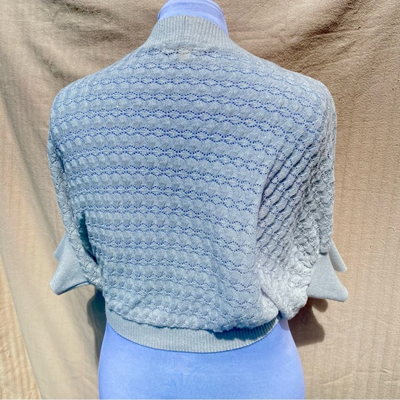 Retro Y2K Metallic Knit Bolero Cardigan - Picture 4 of 9